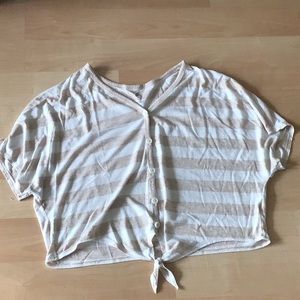 striped cropped shirt